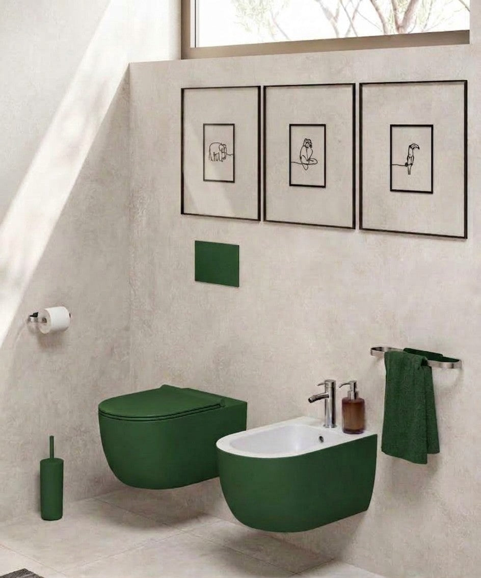 Geelli fali bidé - erdő zöld – olasz design szaniterek
