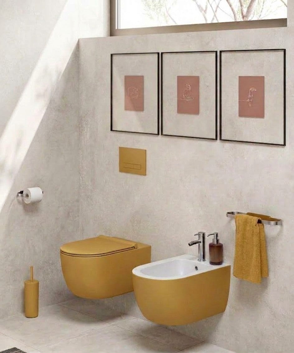 Geelli fali bidé - mustár – olasz design szaniterek