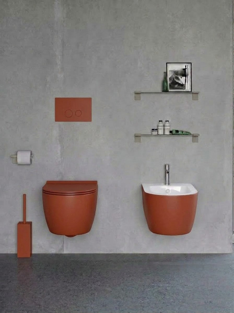 Geelli fali wc - terracotta – olasz design szaniterek
