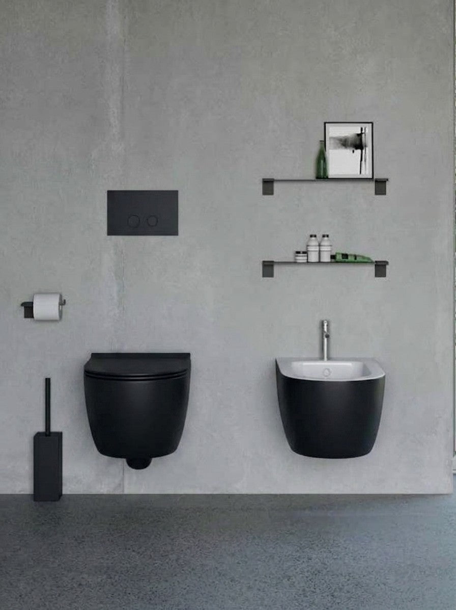 Geelli fali wc - fekete – olasz design szaniterek
