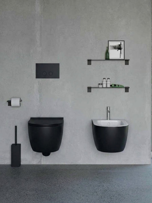 Geelli fali wc - fekete – olasz design szaniterek
